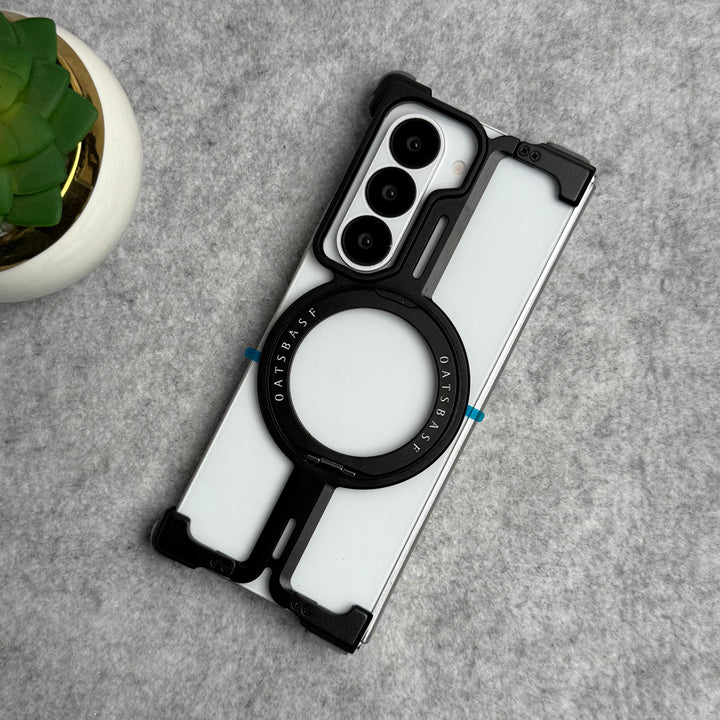 Samsung Galaxy Z Fold 6 Metals Frameless Bumper Case With Rotating Stand
