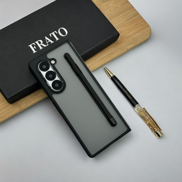 Samsung Galaxy Z Fold 6 Smoke Transparent Case With S-Pen Holder