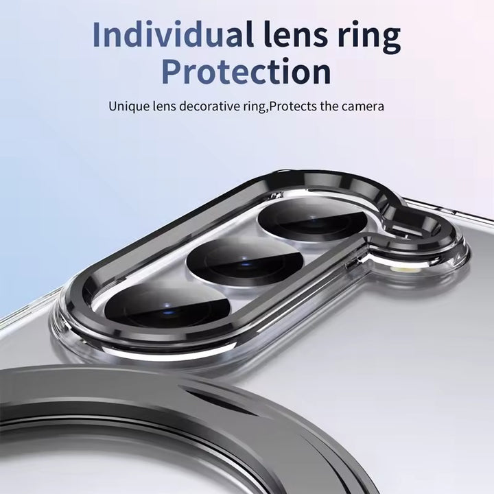 Samsung Galaxy Z Fold 6 Transparent 360°Rotating Magnetic Holder Case Cover