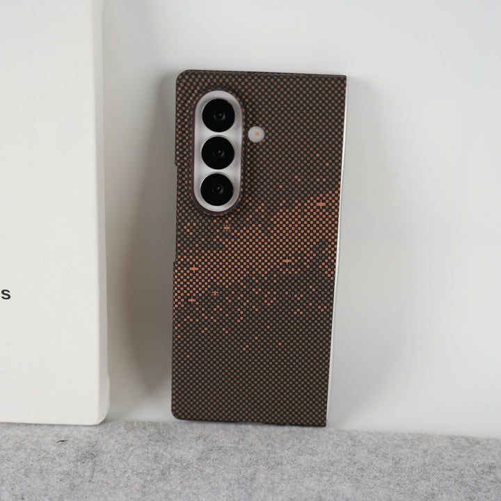 Samsung Galaxy Z Fold 7 Carbon Fiber Texture Aramid Design Hard Pc MagSafe Case Cover