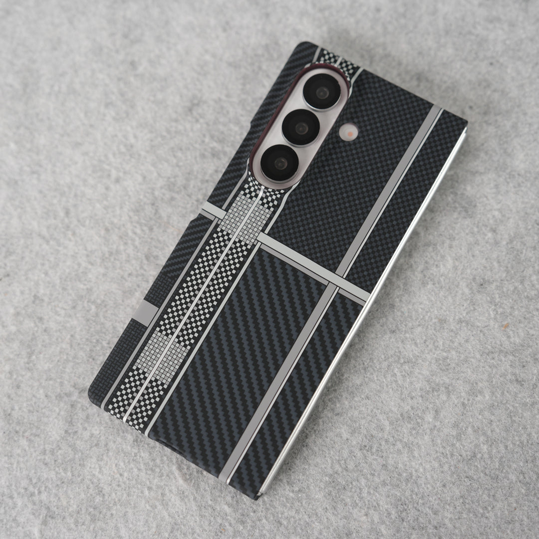 Samsung Galaxy Z Fold 7 Carbon Fiber Texture Aramid Design Hard Pc MagSafe Case Cover