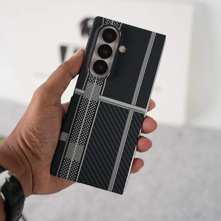 Samsung Galaxy Z Fold 7 Carbon Fiber Texture Aramid Design Hard Pc MagSafe Case Cover