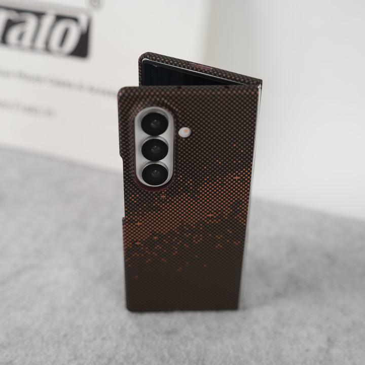 Samsung Galaxy Z Fold 7 Carbon Fiber Texture Aramid Design Hard Pc MagSafe Case Cover