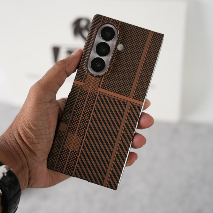 Samsung Galaxy Z Fold 7 Carbon Fiber Texture Aramid Design Hard Pc MagSafe Case Cover