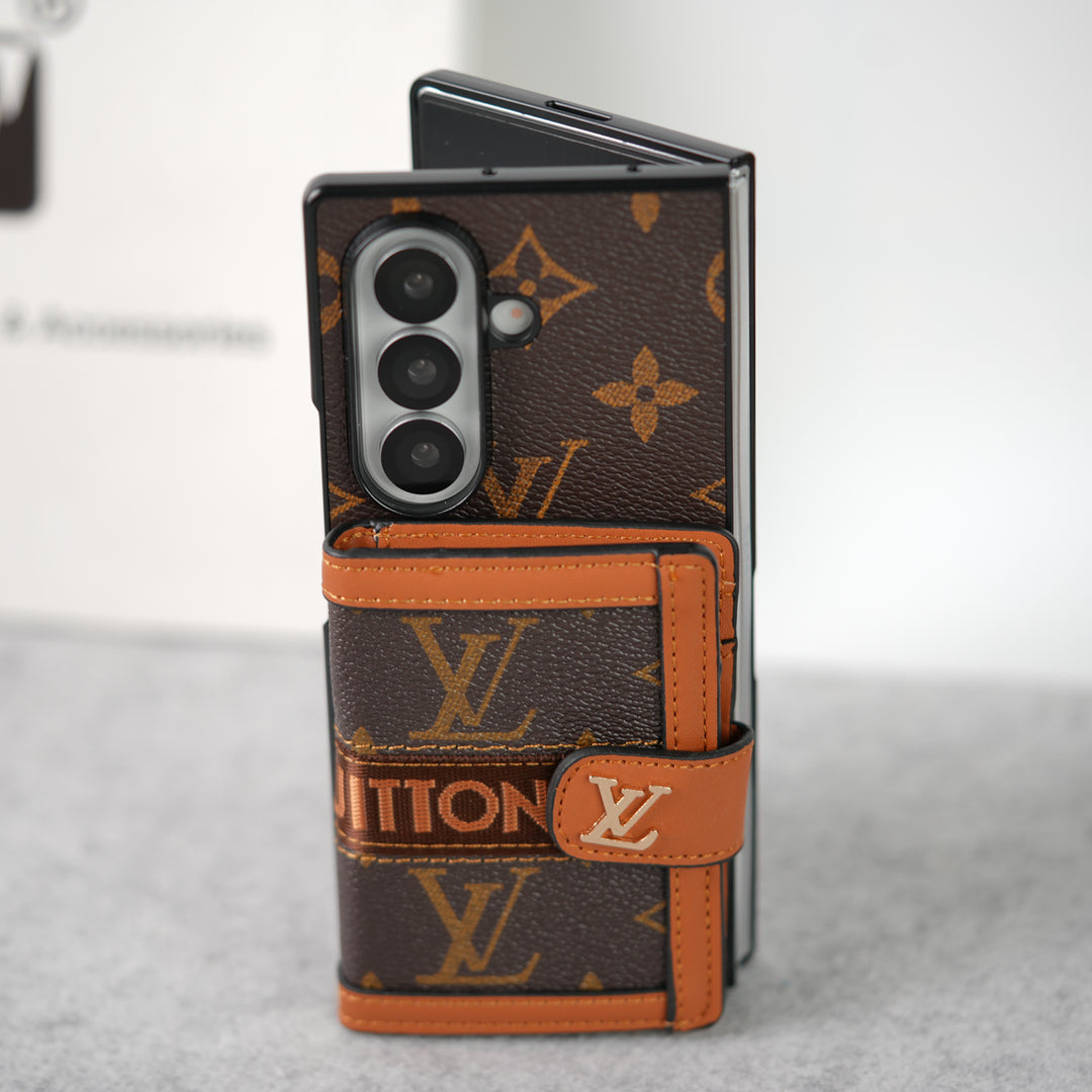 Samsung Galaxy Z Fold 7 Luxury Brand Cardholder Crossbody Sling Strap Case