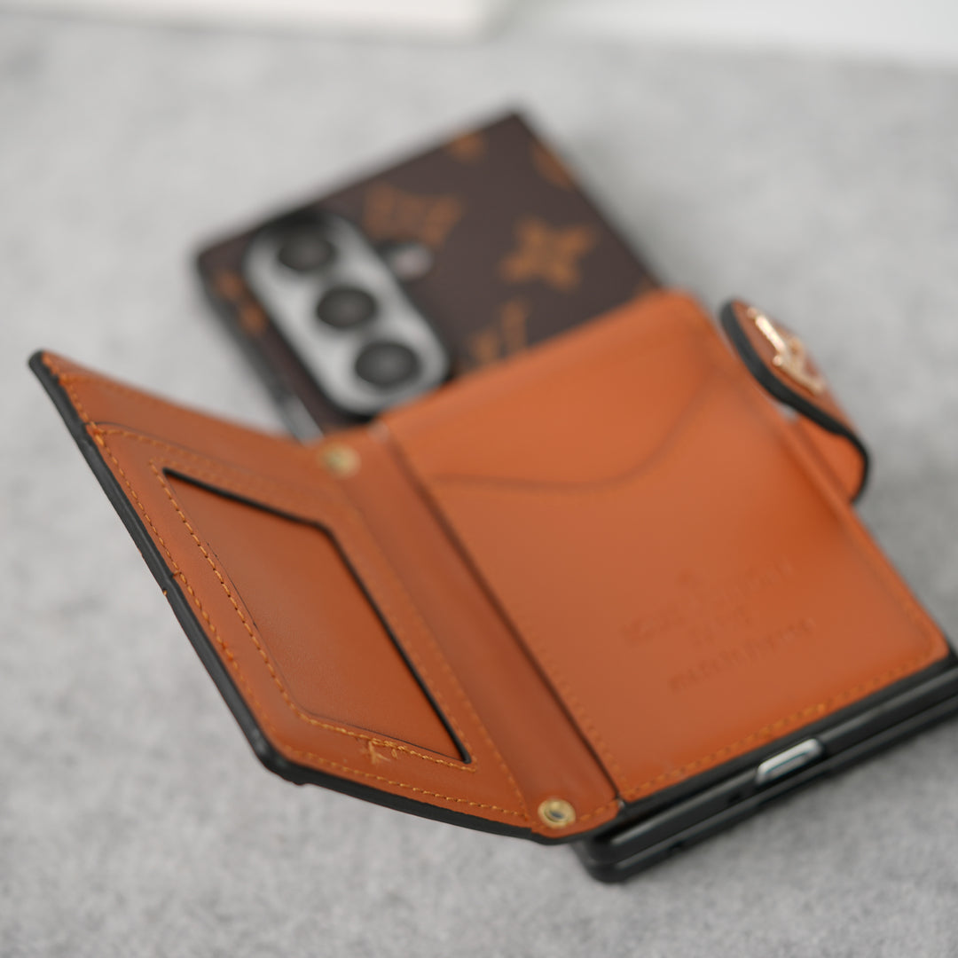Samsung Galaxy Z Fold 7 Luxury Brand Cardholder Crossbody Sling Strap Case