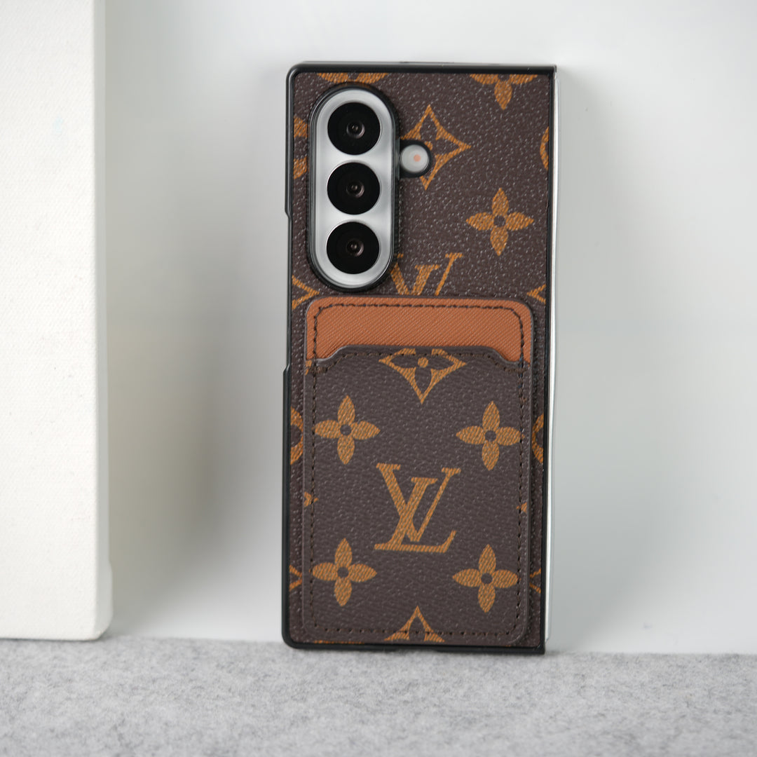 Samsung Galaxy Z Fold 7 Luxury Brand Leather Card Holder Case Cover