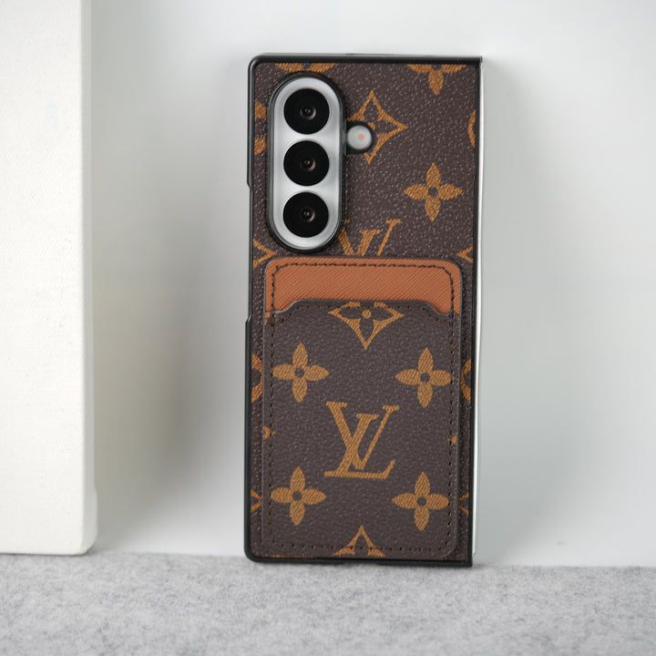 Samsung Galaxy Z Fold 7 Luxury Brand Leather Card Holder Case Cover