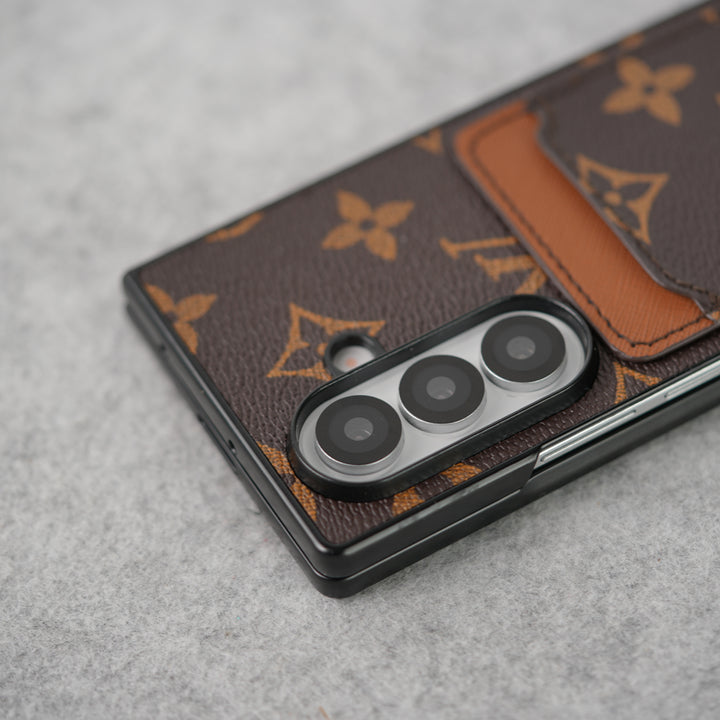 Samsung Galaxy Z Fold 7 Luxury Brand Leather Card Holder Case Cover