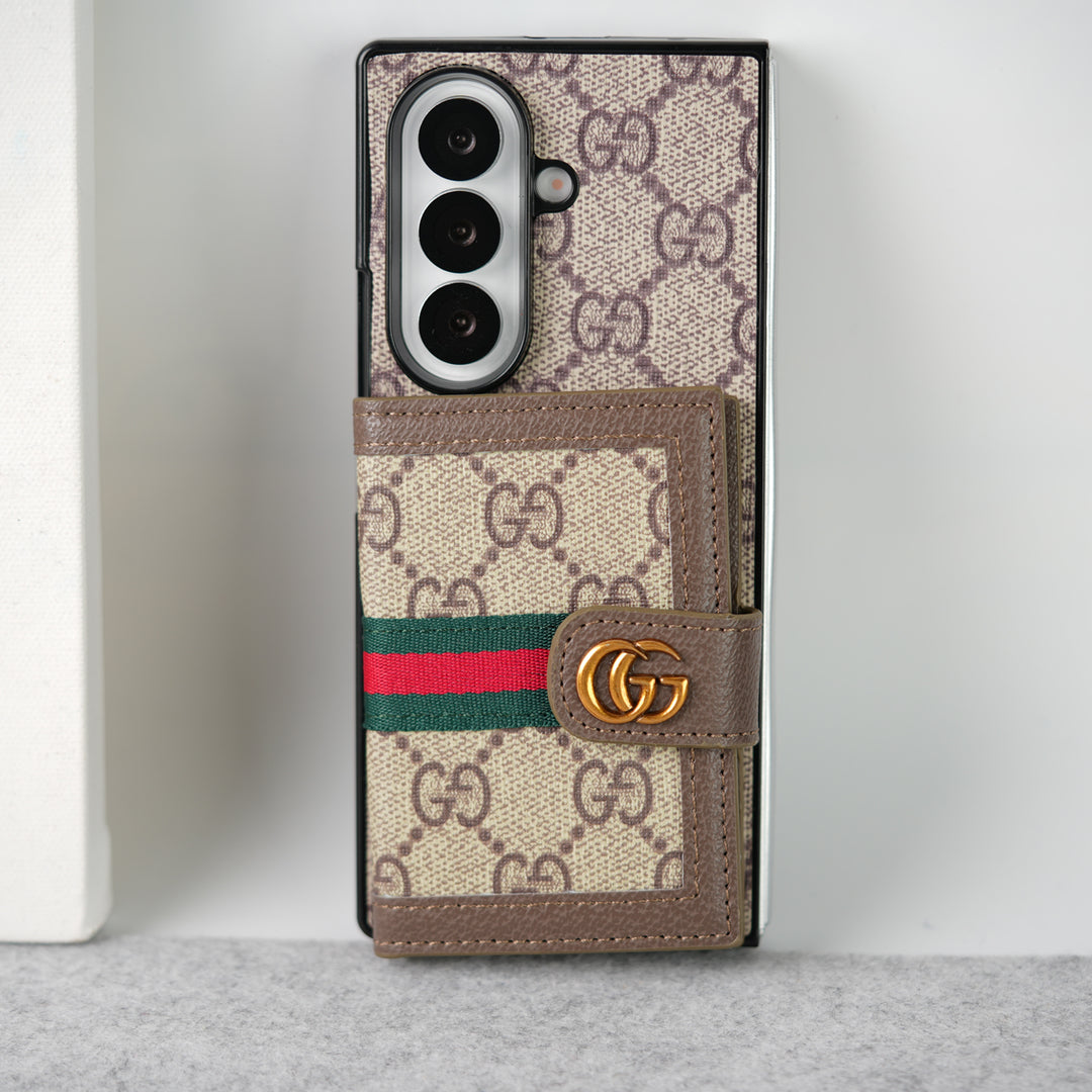 Samsung Galaxy Z Fold 7 Luxury GG Fashion Leather Brand Case Cover