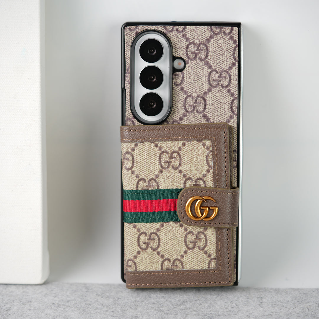 Samsung Galaxy Z Fold 7 Luxury GG Fashion Leather Brand Case Cover