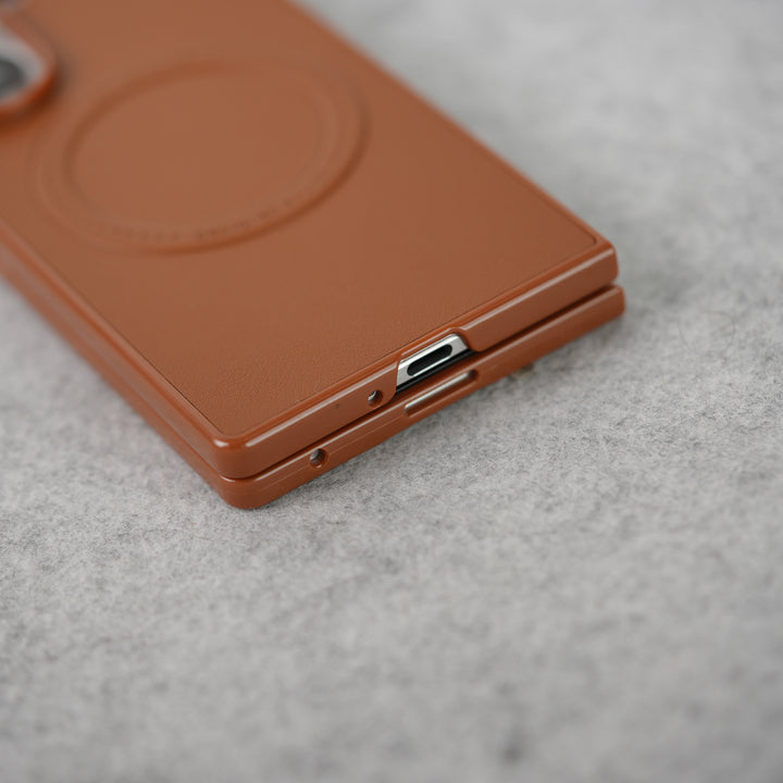 Samsung Galaxy Z Fold 7 PU Leather Strong Magnetic Ring Cover