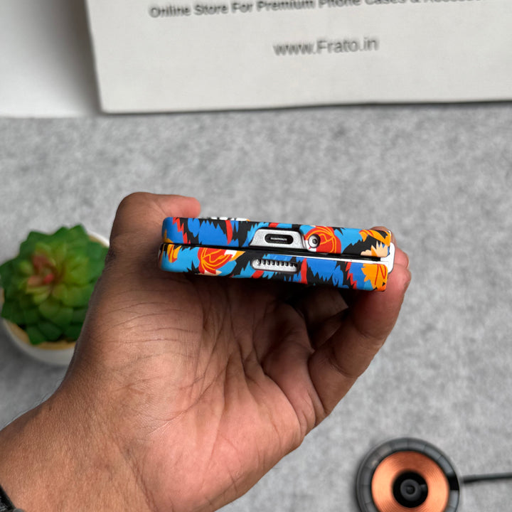 Samsung Galaxy Z Fold Series Carbon Fiber Texture Tiger Lion Design Hard Pc MagSafe Case Cover