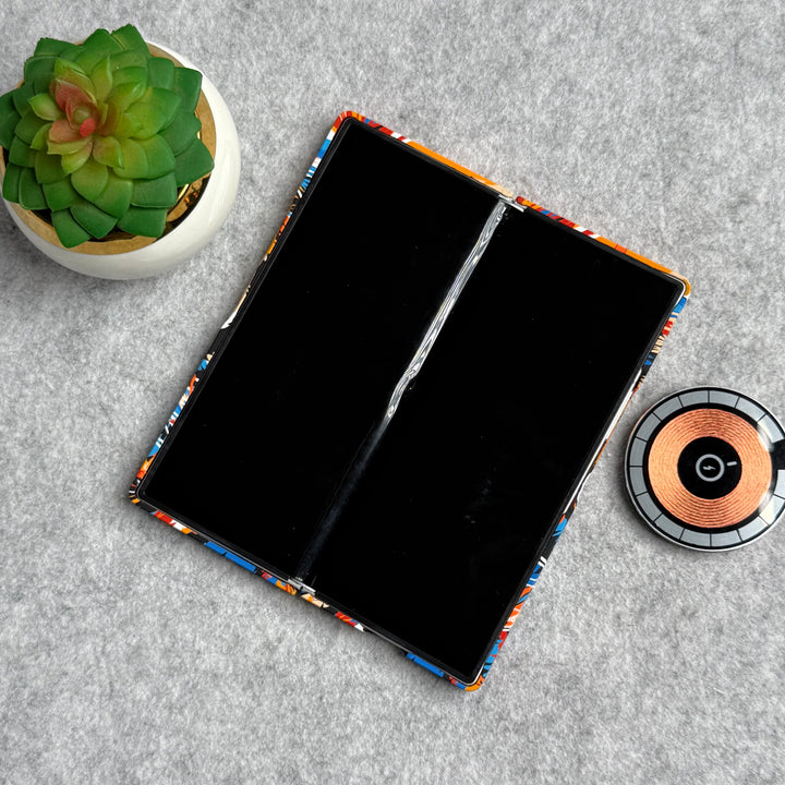 Samsung Galaxy Z Fold Series Carbon Fiber Texture Tiger Lion Design Hard Pc MagSafe Case Cover