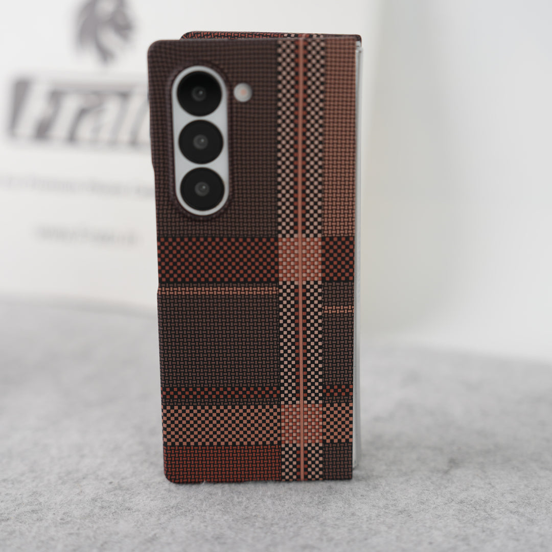 Samsung Galaxy Z fold 6 Carbon Fiber Texture Aramid Design Hard Pc MagSafe Case Cover