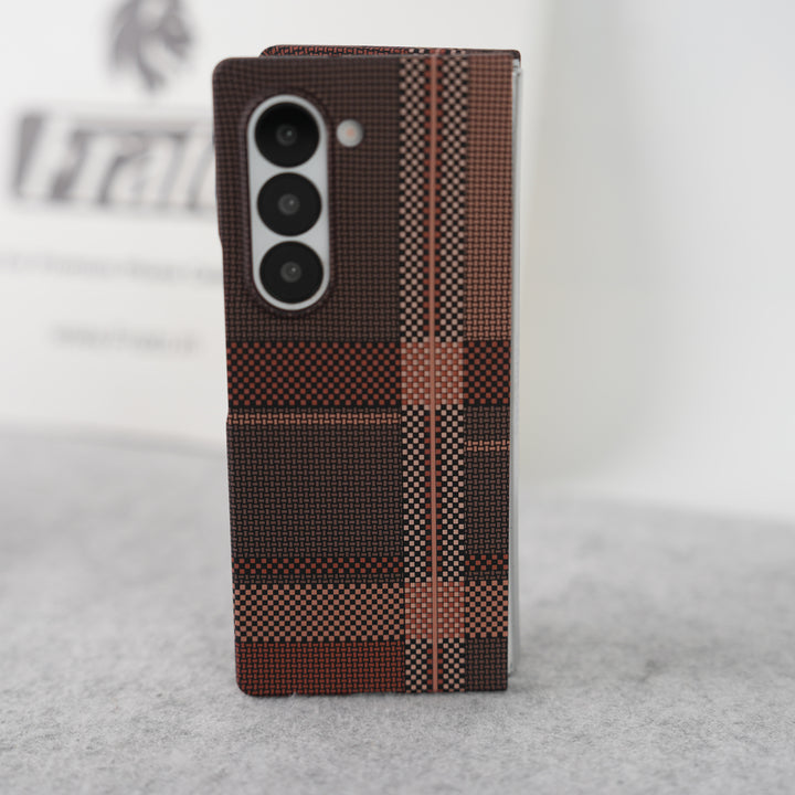 Samsung Galaxy Z fold 6 Carbon Fiber Texture Aramid Design Hard Pc MagSafe Case Cover