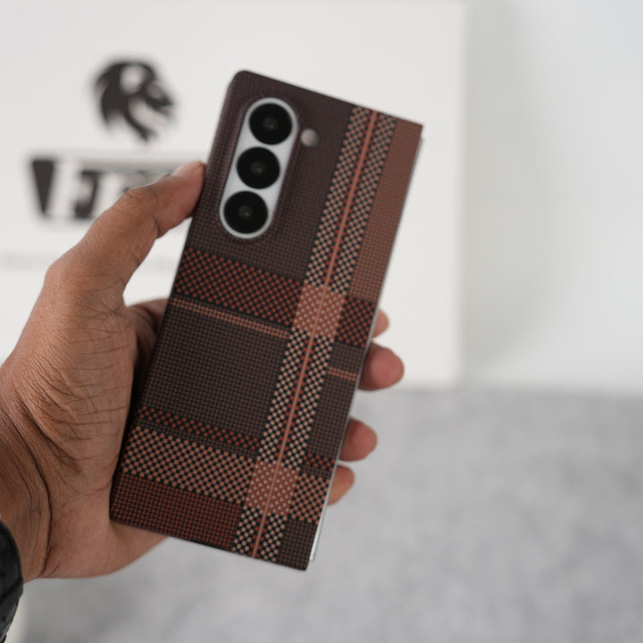 Samsung Galaxy Z fold 6 Carbon Fiber Texture Aramid Design Hard Pc MagSafe Case Cover