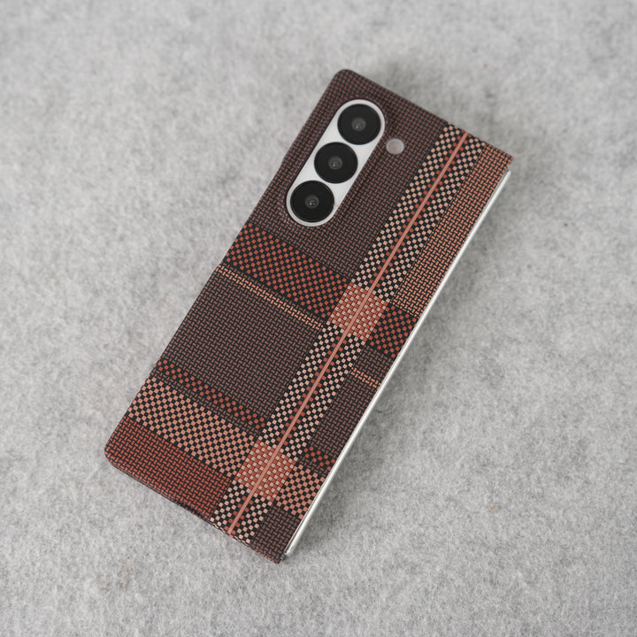 Samsung Galaxy Z fold 6 Carbon Fiber Texture Aramid Design Hard Pc MagSafe Case Cover