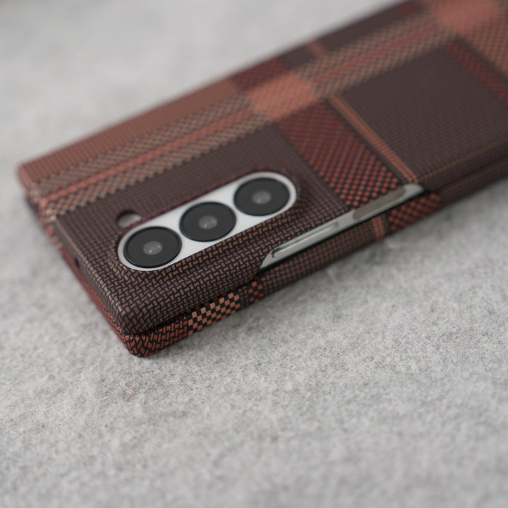 Samsung Galaxy Z fold 6 Carbon Fiber Texture Aramid Design Hard Pc MagSafe Case Cover
