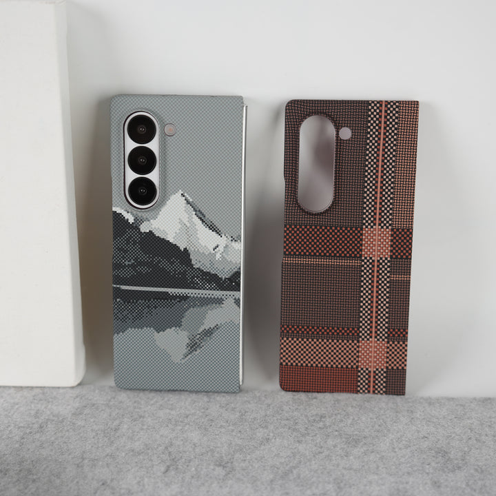 Samsung Galaxy Z fold 6 Carbon Fiber Texture Aramid Design Hard Pc MagSafe Case Cover