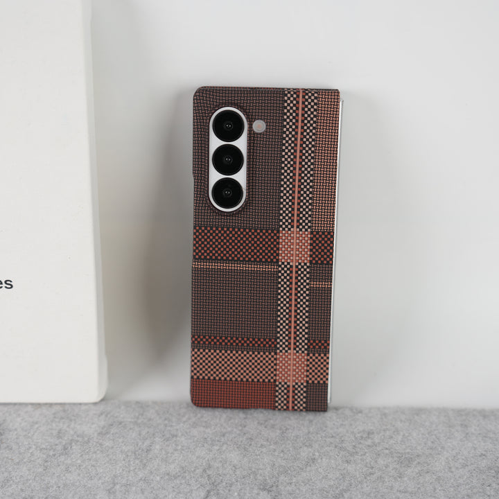 Samsung Galaxy Z fold 6 Carbon Fiber Texture Aramid Design Hard Pc MagSafe Case Cover