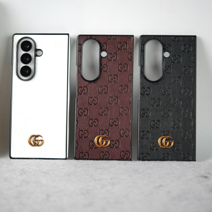 Samsung Galaxy Z fold 7 Luxury GG Fashion Leather Brand Case Cover