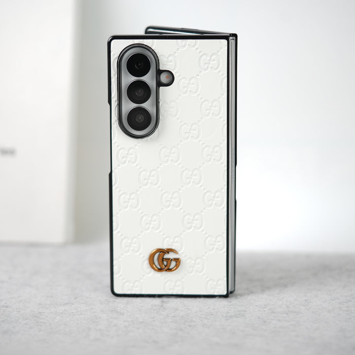 Samsung Galaxy Z fold 7 Luxury GG Fashion Leather Brand Case Cover