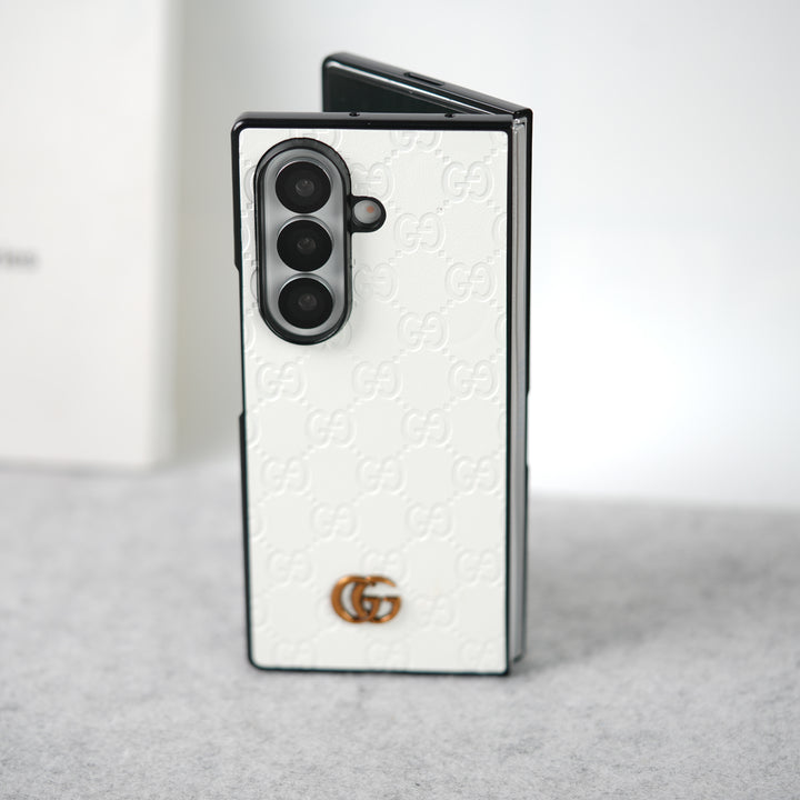 Samsung Galaxy Z fold 7 Luxury GG Fashion Leather Brand Case Cover