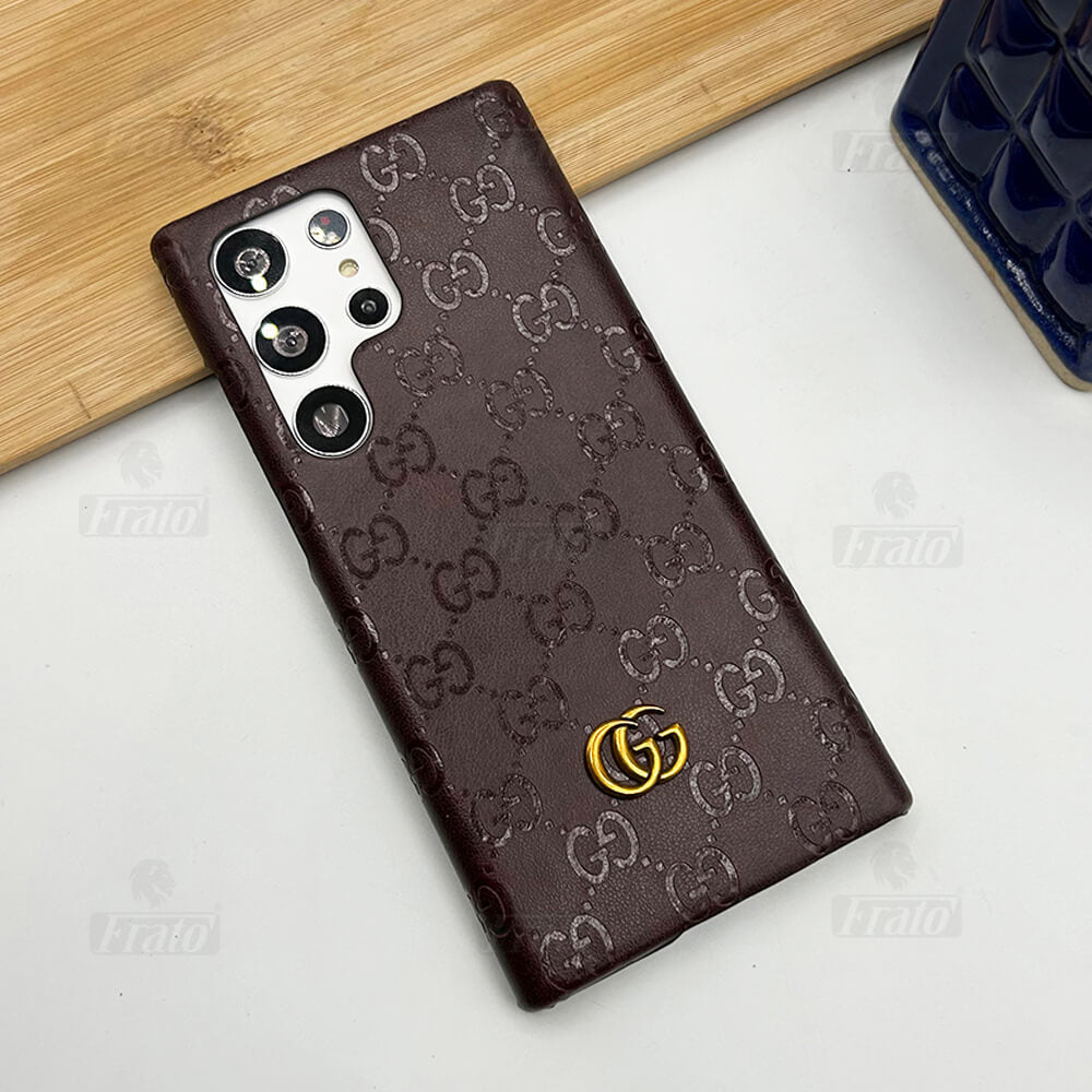 Samsung S22 Ultra Luxury GG Fashion Leather Brand Case Cover
