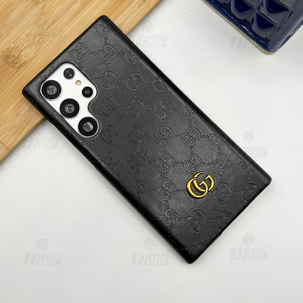Samsung S22 Ultra Luxury GG Fashion Leather Brand Case Cover