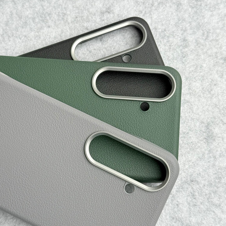 Samsung Galaxy S24 Leather Texture Design PVC Case With Metal Camera Bump