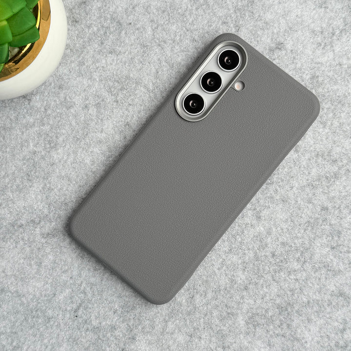Samsung Galaxy S24 Leather Texture Design PVC Case With Metal Camera Bump