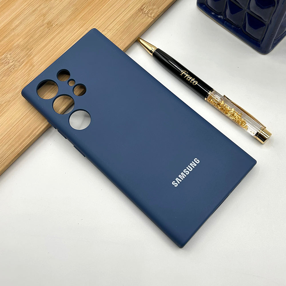 Samsung Galaxy S24 Ultra Liquid Silicone Case Cover Dark Blue