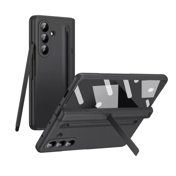 Galaxy Z Fold 7 ELVEV Hinge Protection Kickstand+Screen Protector Stylus Pen Folding Case Cover