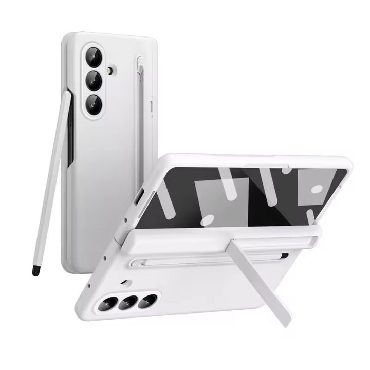 Galaxy Z Fold 7 ELVEV Hinge Protection Kickstand+Screen Protector Stylus Pen Folding Case Cover