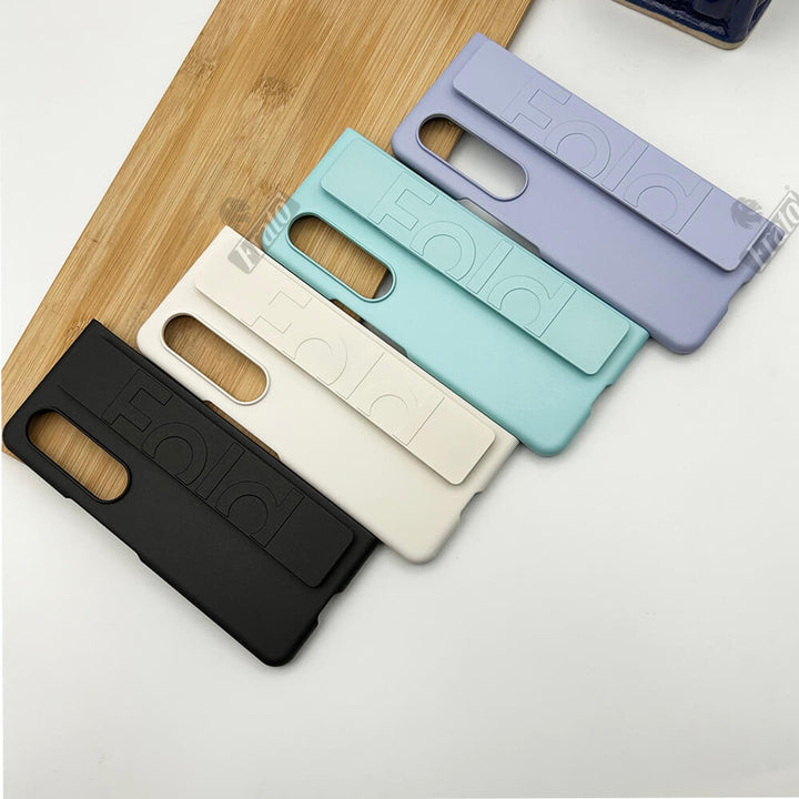 Samsung Galaxy Fold 4 Silk Hard Shell Strap Holder Case