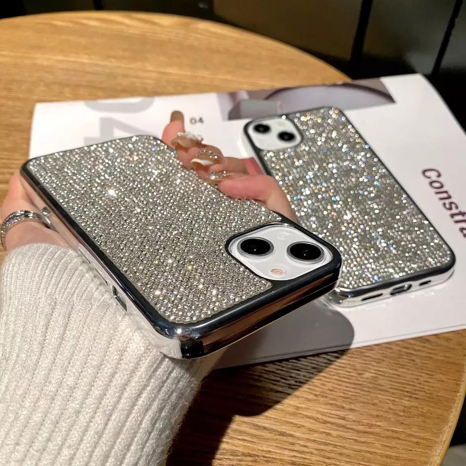 iPhone 15 Series Luxury Sliver Diamond Case Cover