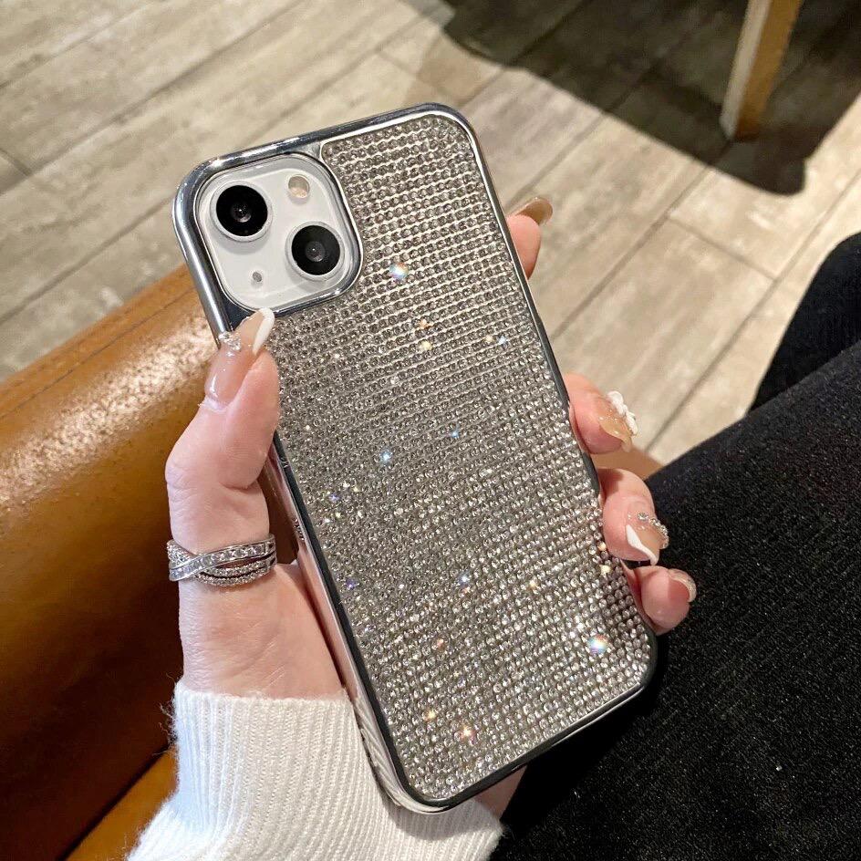 iPhone 15 Series Luxury Sliver Diamond Case Cover