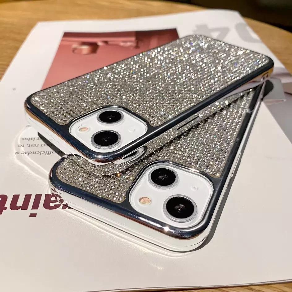 iPhone 15 Series Luxury Sliver Diamond Case Cover