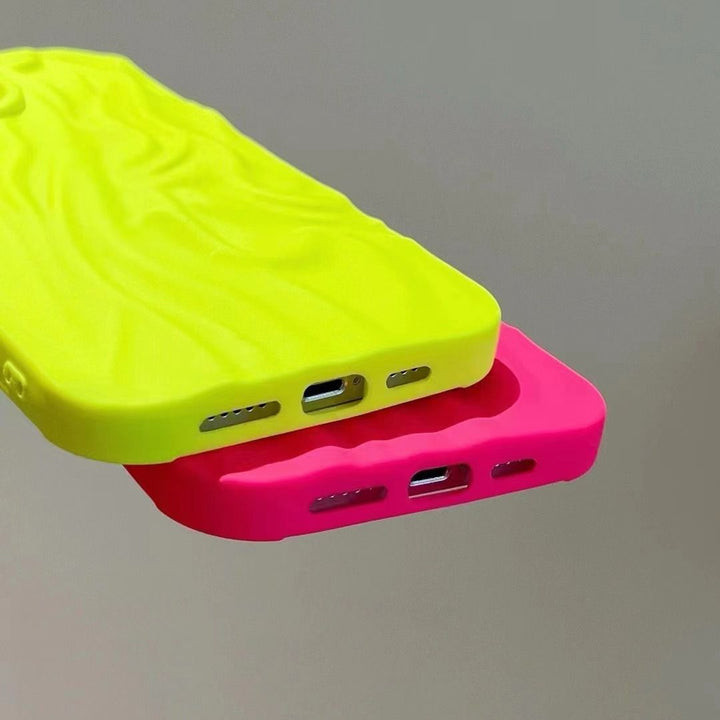 iPhone Fluorescent Pleated Wavy Design Case Cover