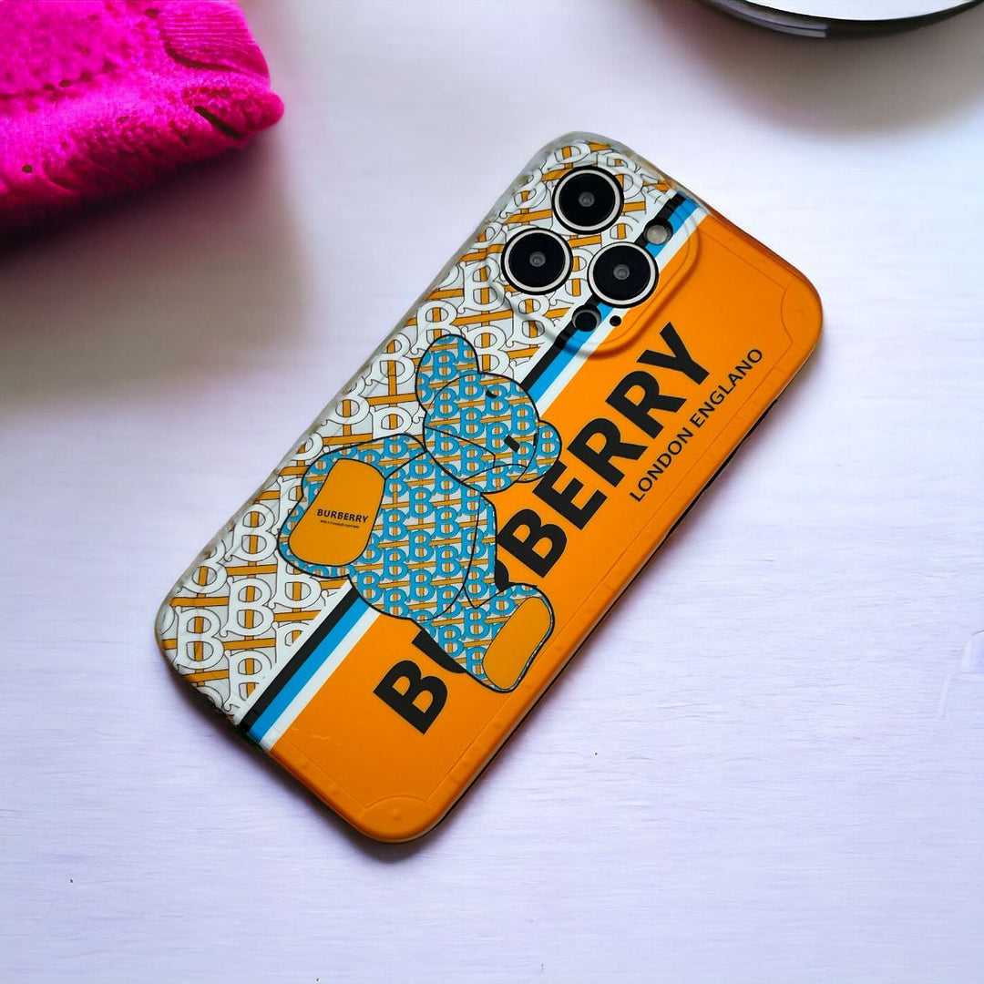 iPhone 15 Series Luxury BBRY Bear Design Camera Protection Case Cover