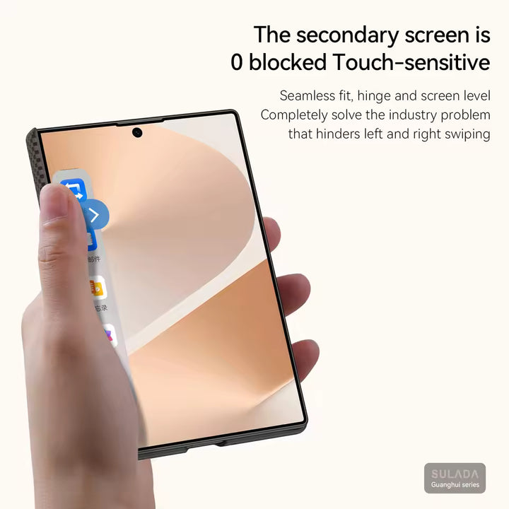 Woven Sunset Moonrise Texture Leather Back Case For Samsung Galaxy Z Fold 8 | Magnetic Ring