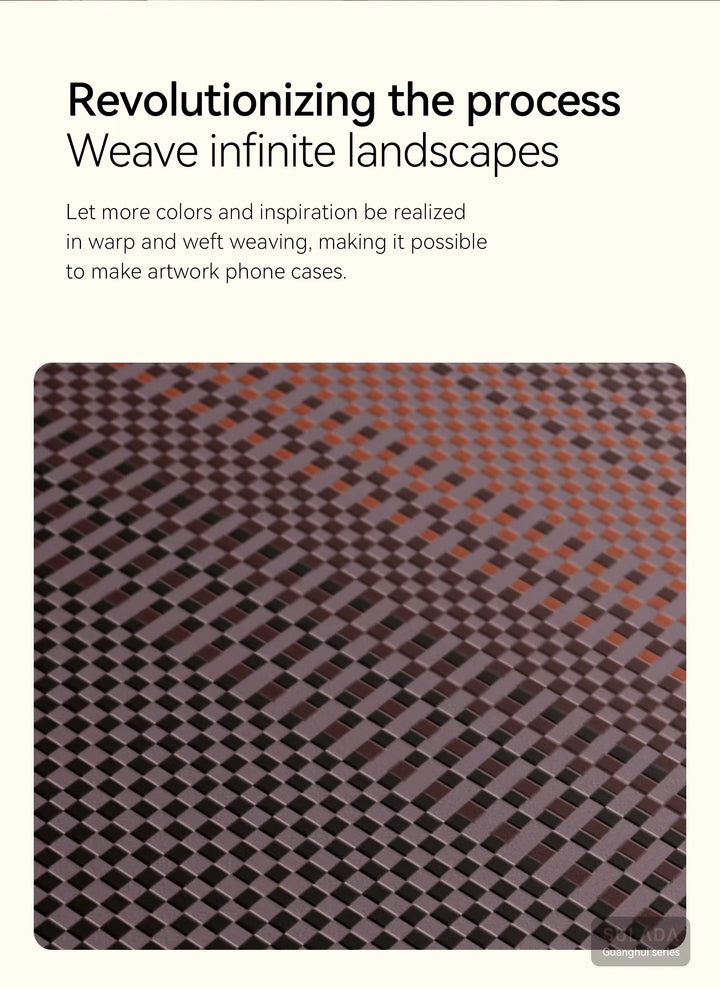 Woven Sunset Moonrise Texture Leather Back Case For Samsung Galaxy Z Fold 8 | Magnetic Ring