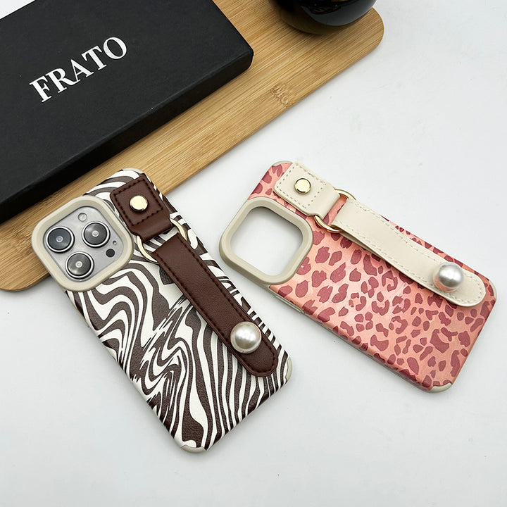 iPhone Animal Print Fashion Leather Case Cover With Strap Belt