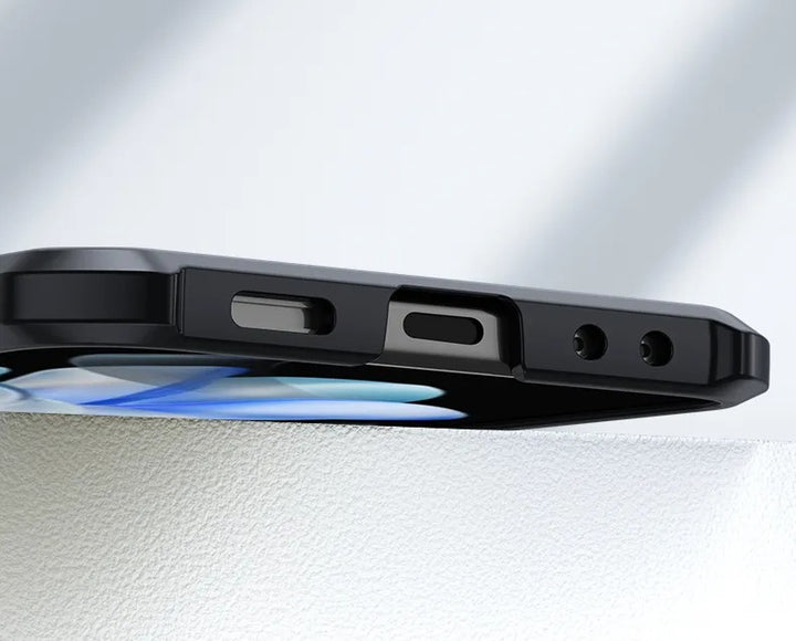 Samsung Galaxy Z Flip 5 Airbags Bumper Transparent Back Case Cover(Black)