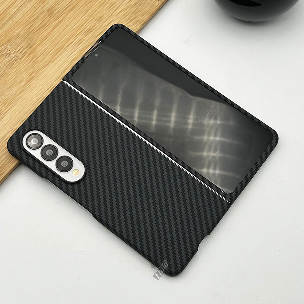 Samsung Galaxy Z Fold 3 Zigzag Carbon Fiber Pattern Texture Case Cover