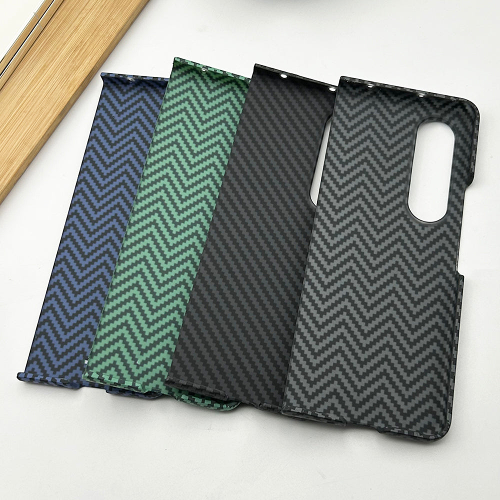 Samsung Galaxy Z Fold 3 Zigzag Carbon Fiber Pattern Texture Case Cover