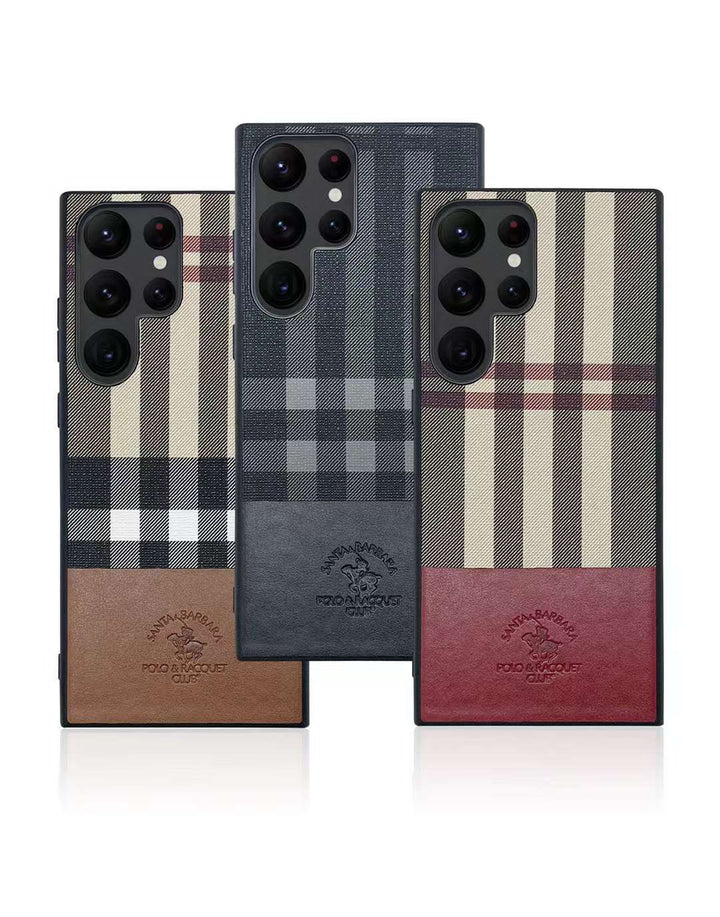 Samsung S22 Ultra Santa Barbara Polo PLAID Premium Leather Case