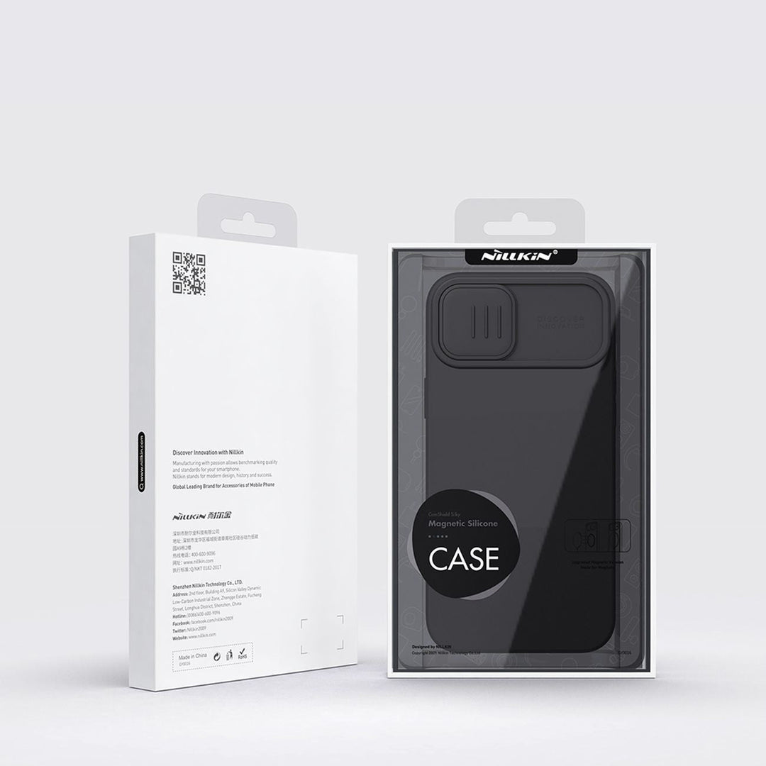iPhone 15 Pro Max Nillkin CamShield Silky Silicone Case Cover (Black)