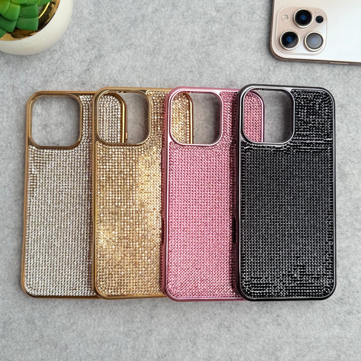 iPhone 16 Series Luxury Diamond Stone Phone Case Cover – FRATO